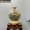 Bình hút lộc Gốm Chu Đậu H45 hoạ tiết chim công hoa đào ý nghĩa vẽ vàng 24k HLCĐ06