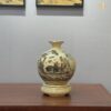 Bình hút lộc Gốm Chu Đậu H30 hoạ tiết Sơn Thuỷ Đồng Quê ý nghĩa vẽ vàng 24k HLST03