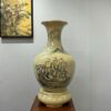 Bình Phú Quý Gốm Chu Đậu H65 hoạ tiết hoa Thuận Buồm Xuôi Gió ý nghĩa vẽ vàng 24k PQTB04