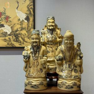 Bộ Tam Đa Tam Đa Vẽ Vàng 24K Thủ Công Tinh Xảo H50.