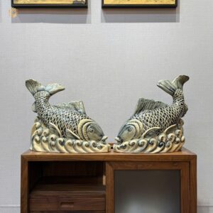 Cặp Kim Ngư Vượng Tài Men Gốm Truyền Thống H35