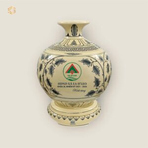 Quà Tặng Gốm Chu Đậu Bình Hút Lộc Mẫu Đơn H19, LOGO Theo Yêu Cầu, Độc Bản Theo Từng Sự Kiện