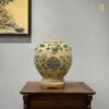 Bình Trấn Bảo Vẽ Vàng 24K Gốm Chu Đậu H27